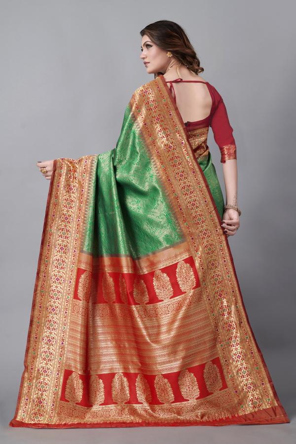 Raaghvi Silk Designer Fancy Lichi Silk Saree Collection